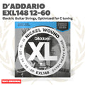 D'Addario EXL148 12-60 Nickel Wound, Optimized for C Tuning, Electric Guitar Strings - Senar Gitar Listrik Elektrik EXL 148