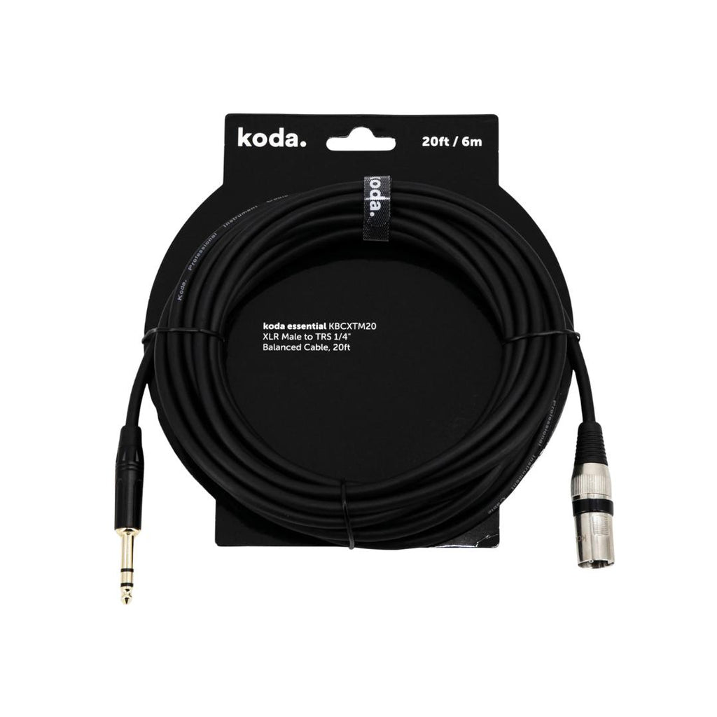 Koda Essential KBCXTM XLR Male to TRS 1/4 inch Balanced Cable - Kabel TRS XLR