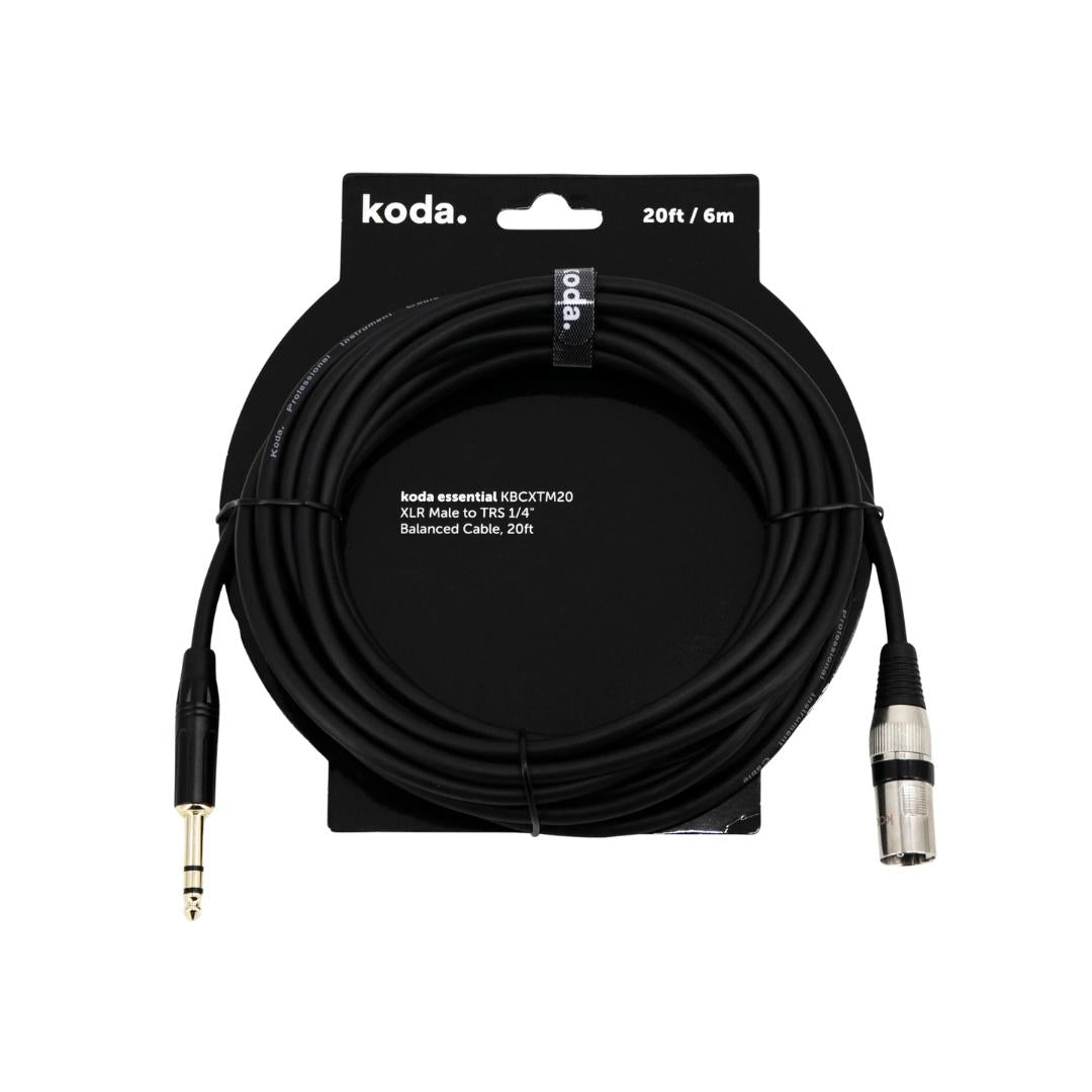 Koda Essential KBCXTM XLR Male to TRS 1/4 inch Balanced Cable - Kabel TRS XLR