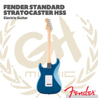 Fender Standart Stratocaster HSS Electric Guitar Maple FB, Aqua Marine Metallic - Gitar Elektrik