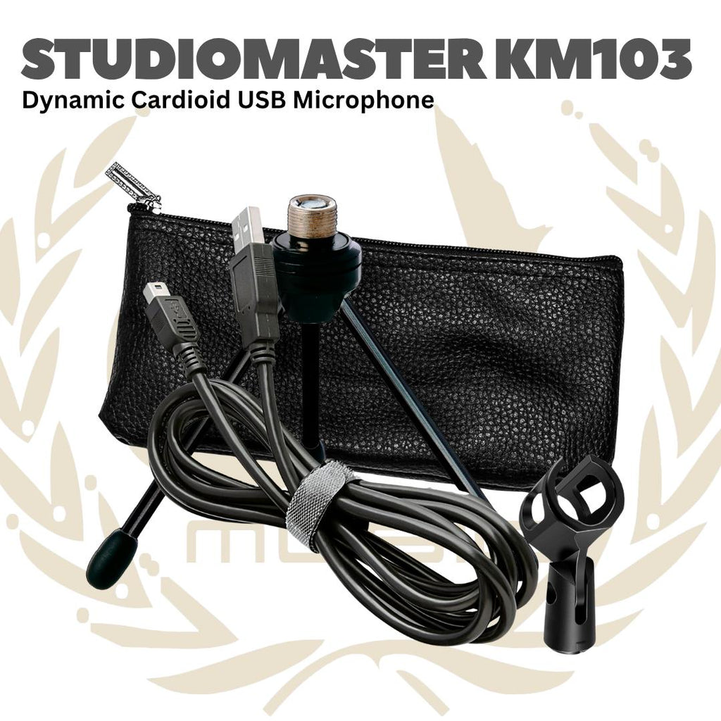 KM103 Dynamic Cardioid USB Microphone - KM 103 Mik Dinamik USB Karaoke Studiomaster Mic KM-103 Original
