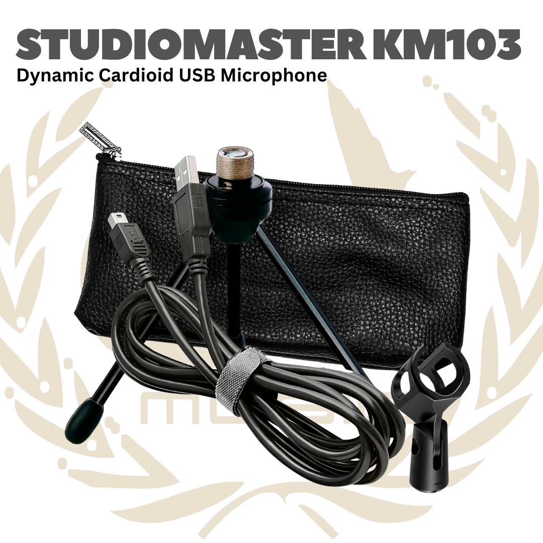 KM103 Dynamic Cardioid USB Microphone - KM 103 Mik Dinamik USB Karaoke Studiomaster Mic KM-103 Original
