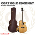 Cort Gold Edge Acoustic Electric Guitar w/Case, Natural - Gitar Akustik Elektrik