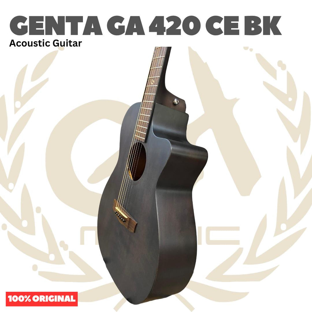 Genta GA 420 CE BK Acoustic Guitar - Gitar Akustik Genta GA420CE BK Original Asli