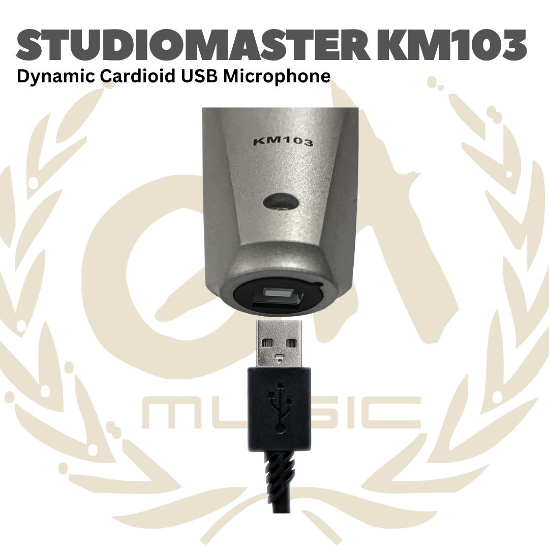 KM103 Dynamic Cardioid USB Microphone - KM 103 Mik Dinamik USB Karaoke Studiomaster Mic KM-103 Original