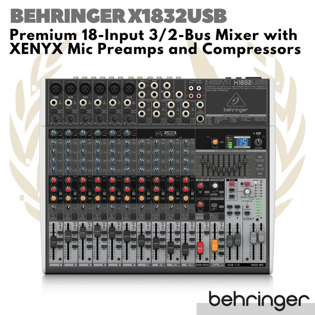Behringer Xenyx X1832USB Premium 18 Input 3 Bus Mixer USB Interface