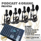 RECORDING TECH PRO RTX6 PLUS MAONO A03T, PAKET PODCAST 4 ORANG KOMPLIT