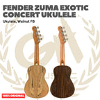 Fender Zuma Exotic Concert Ukulele, Walnut FB - Ukulele 4-Senar Original Asli