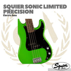 Squier Limited Edition Sonic Precision Bass Guitar w/Black Pickguard, Laurel FB - Bass Elektrik