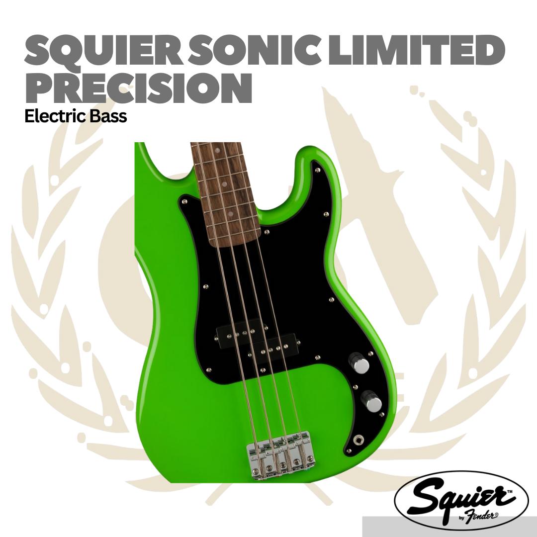 Squier Limited Edition Sonic Precision Bass Guitar w/Black Pickguard, Laurel FB - Bass Elektrik