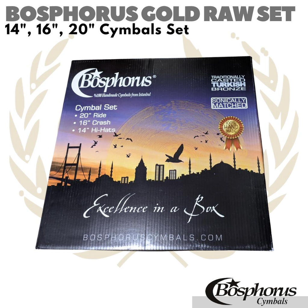 BOSPHORUS GOLD RAW SET 14", 16", 20" Cymbals Hi hat Crash Ride Simbal