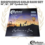 BOSPHORUS GOLD RAW SET 14", 16", 20" Cymbals Hi hat Crash Ride Simbal