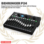 Behringer P24 StageConnect Personal Monitor Mixer with 13 Stereo Channels and 60-mm Faders - Mixer Monitor P 24