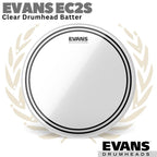 EVANS EC2S Clear Drumhead Tom Batter | 6 8 10 12 13 14 15 16 18 Inch