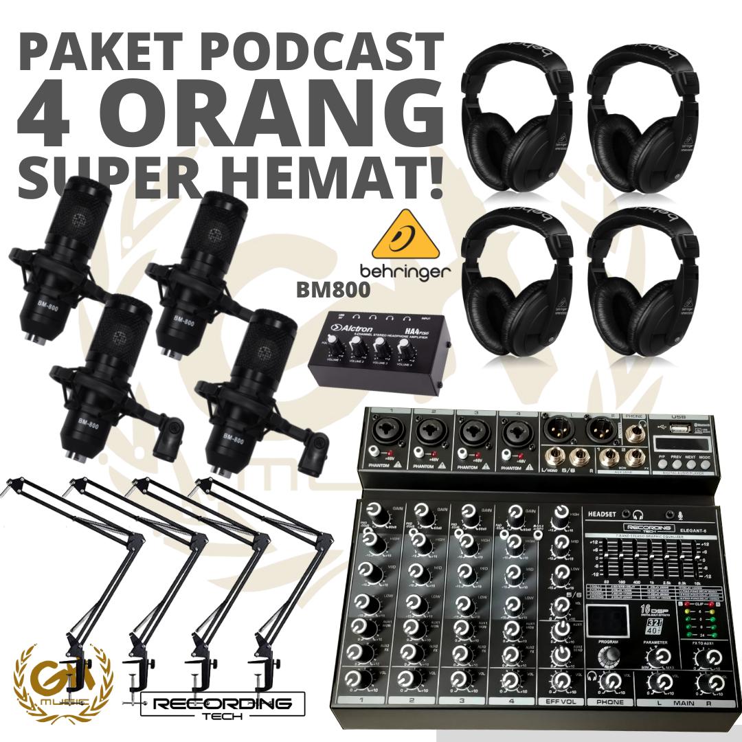 PAKET PODCAST 4 ORANG MURAH BERKUALITAS PM360 / BM800 + RT ELEGANT 6 MK2