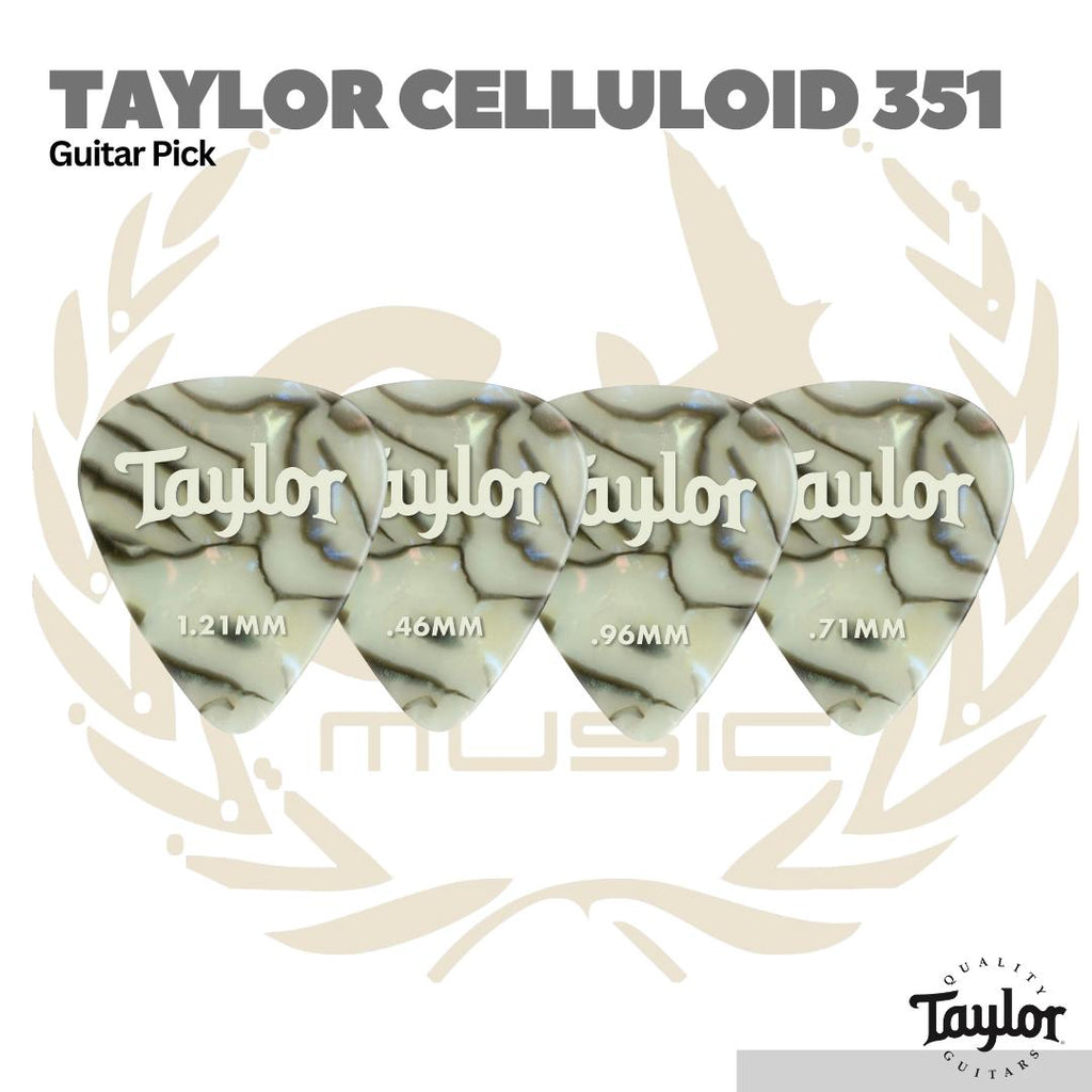 Taylor Celluloid 351 Picks, Abalone 12-Pack - Pick Gitar Bass