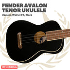 Fender Avalon Tenor Ukulele, Walnut FB - Ukulele 4-senar Original Asli