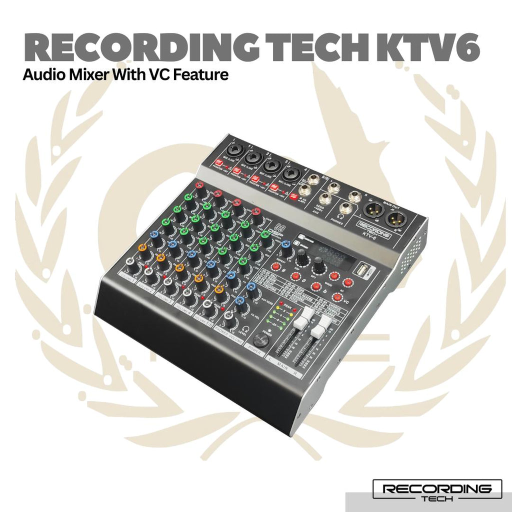 Recording Tech KTV6 With VC Feature - 6 Channel Audio Mixer