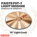 Paiste PST-7 Light Session Cymbal Drum Set 14,18,20 inch - Set Simbal Drum PST7