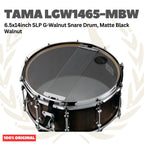 TAMA LGW1465-MBW 6.5x14inch SLP G-Walnut Snare Drum, Matte Black Walnut - Senar Drum