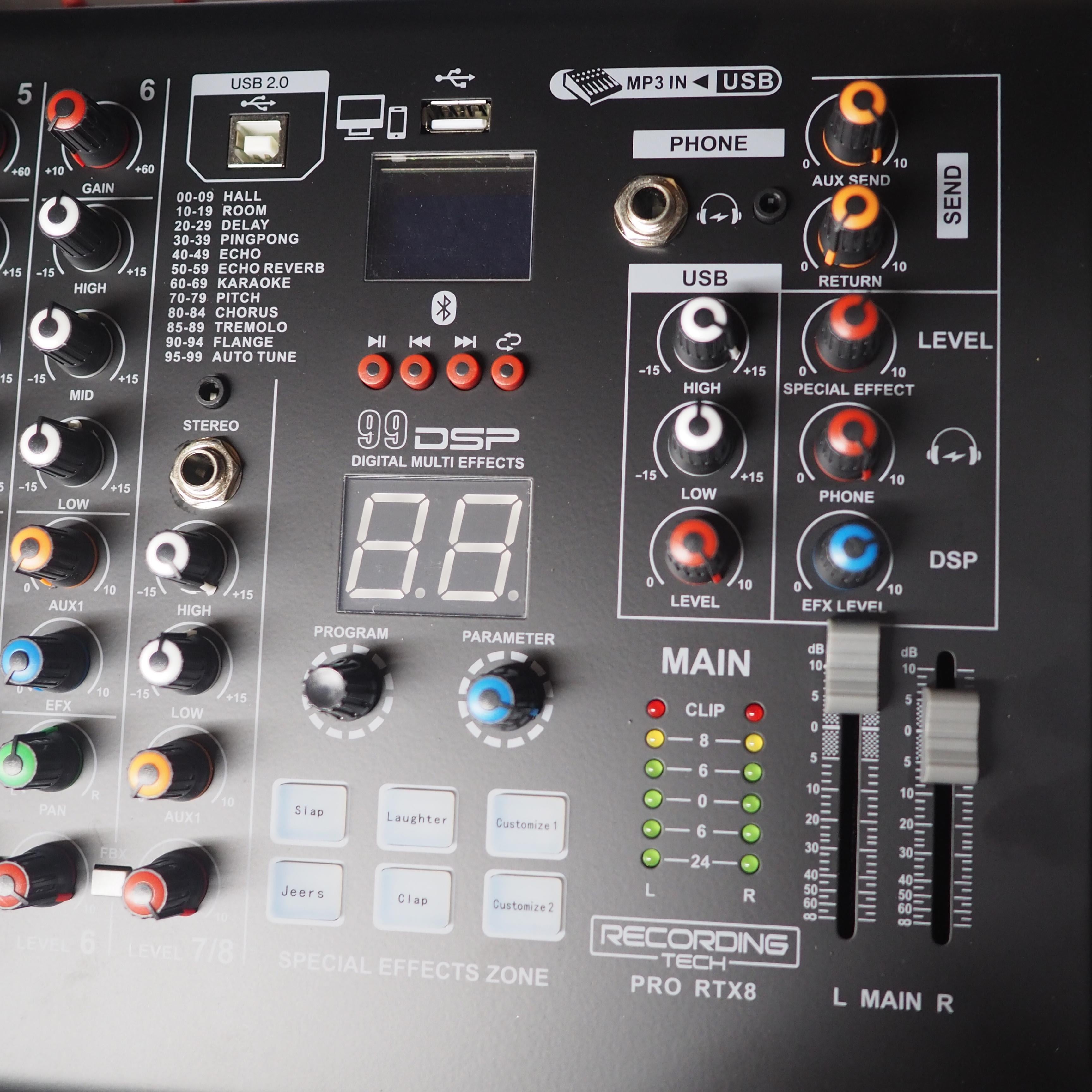 RECORDING TECH PRO-RTX8 8 Channel Professional Audio Mixer