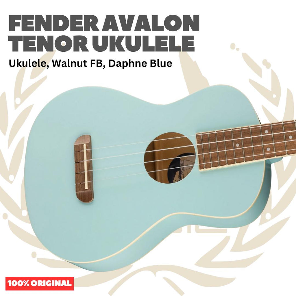 Fender Avalon Tenor Ukulele, Walnut FB - Ukulele 4-senar Original Asli