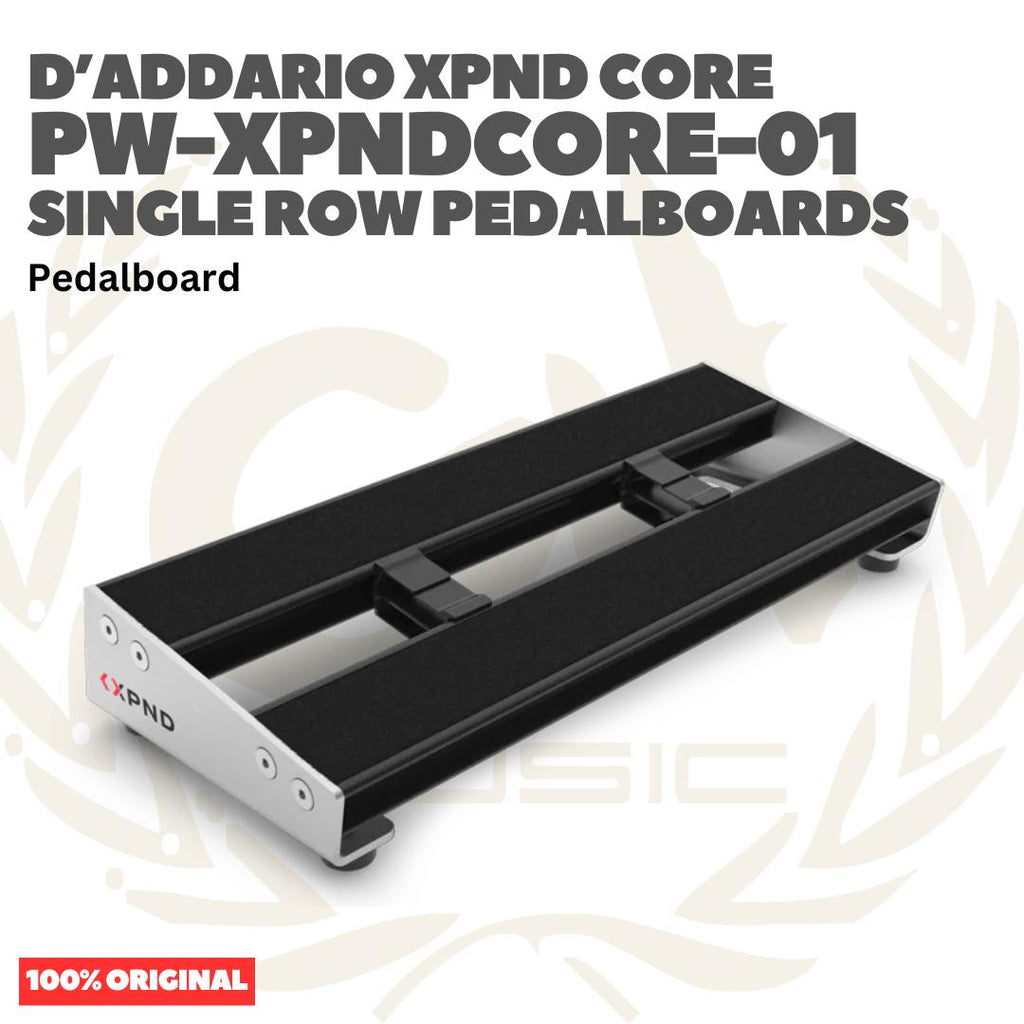 D'Addario PW-XPNDCORE-01 XPND Core Single Row Pedalboard - Pedal Board for Guitar Bass Effects