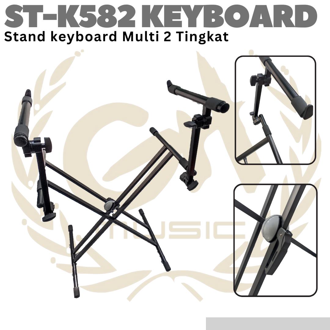 STAND KEYBOARD DOUBLE 2 DUAL MULTI | Susun Tingkat Tumpuk Piano K582