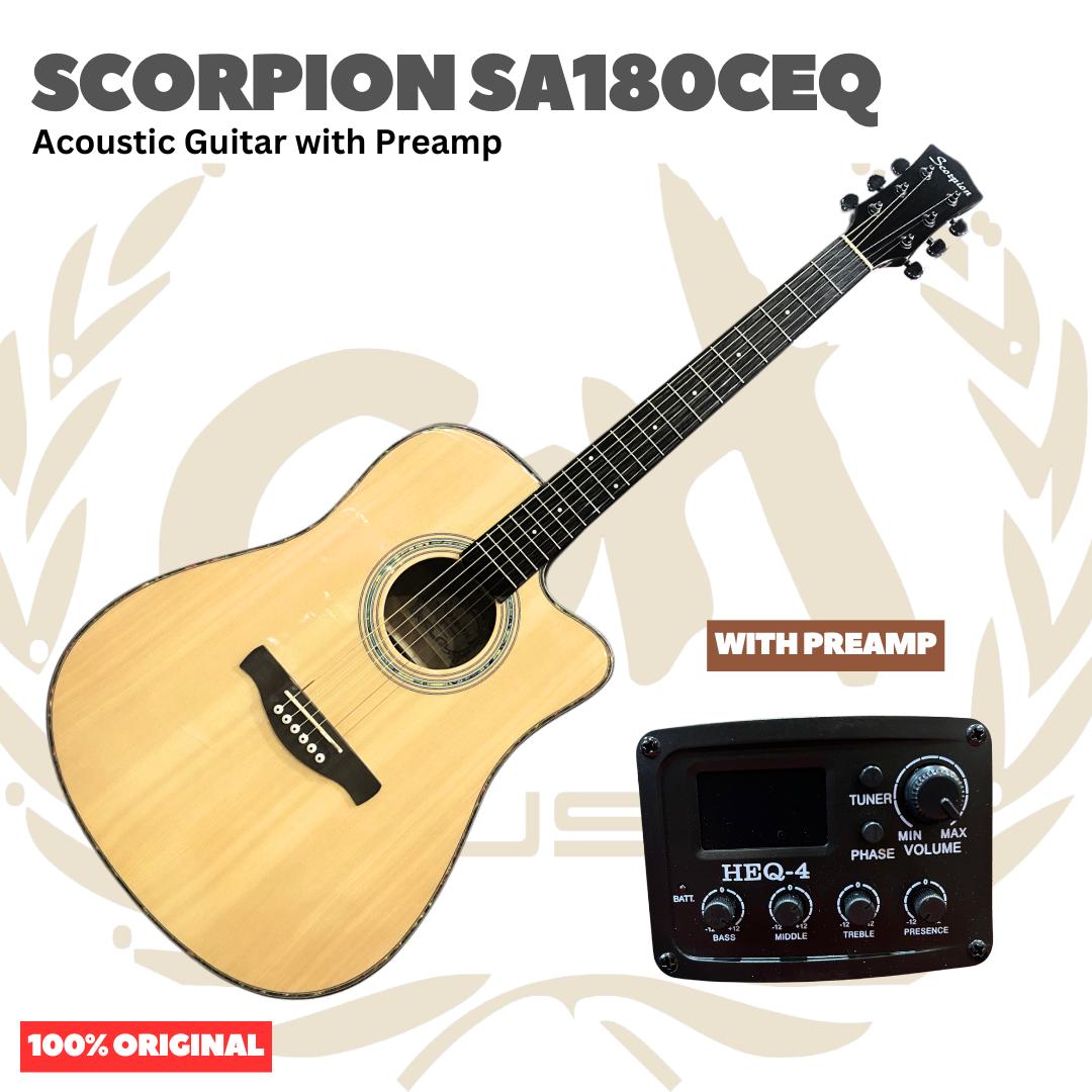Scorpion SA180C Series Acoustic Guitar - SA 180 C Gitar Akustik Original Asli