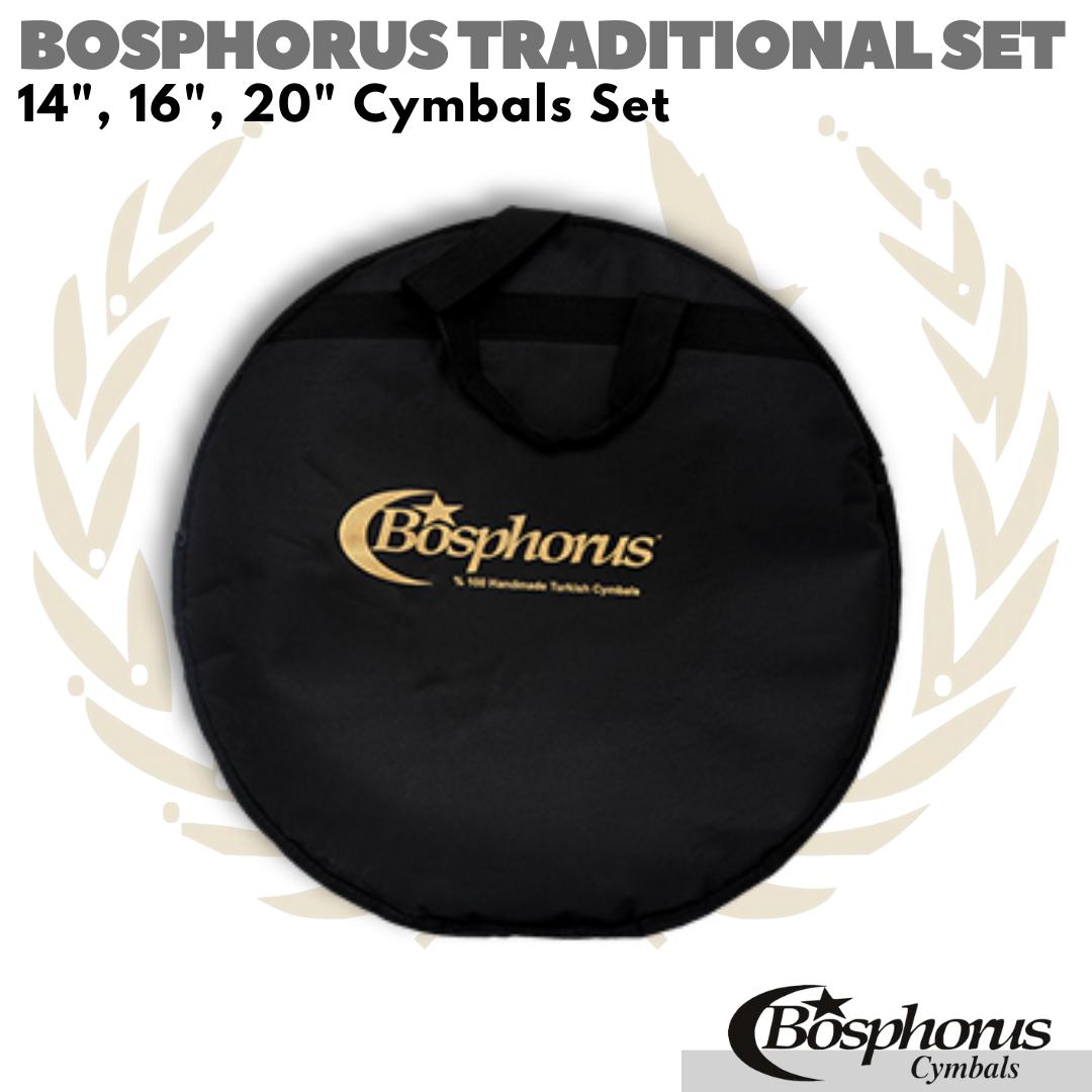 BOSPHORUS TRADITIONAL SET 14", 16", 20" Cymbals Hi hat Crash Ride