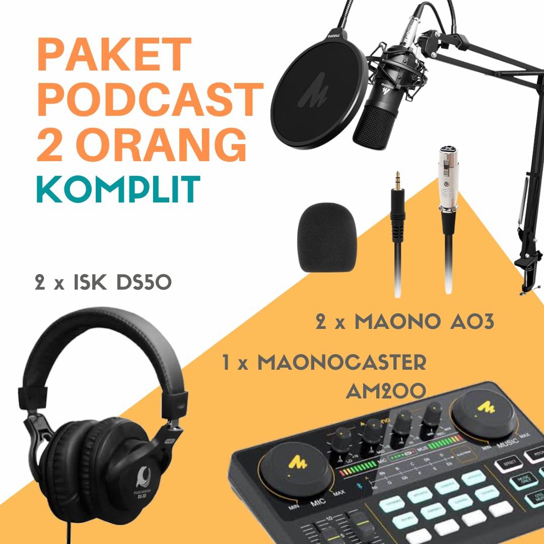 PAKET PODCAST 2 ORANG KOMPLIT MAONO AM200, A03T PLUS HEADPHONE