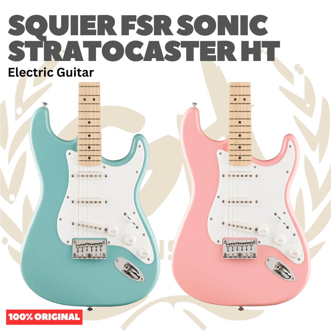 SQUIER FSR Sonic Stratocaster HT Electric Guitar - Gitar Listrik Elektrik Hardtail non Tremolo Original Asli