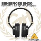 Behringer BH20 Premium Closed-Back High-Fidelity Headphones - Head phone BH-20 Asli