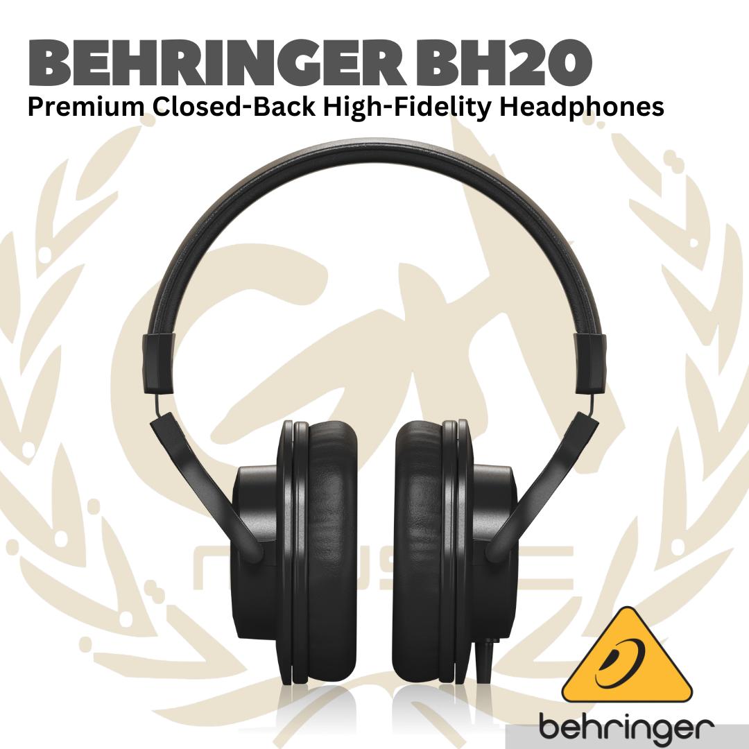 Behringer BH20 Premium Closed-Back High-Fidelity Headphones - Head phone BH-20 Asli