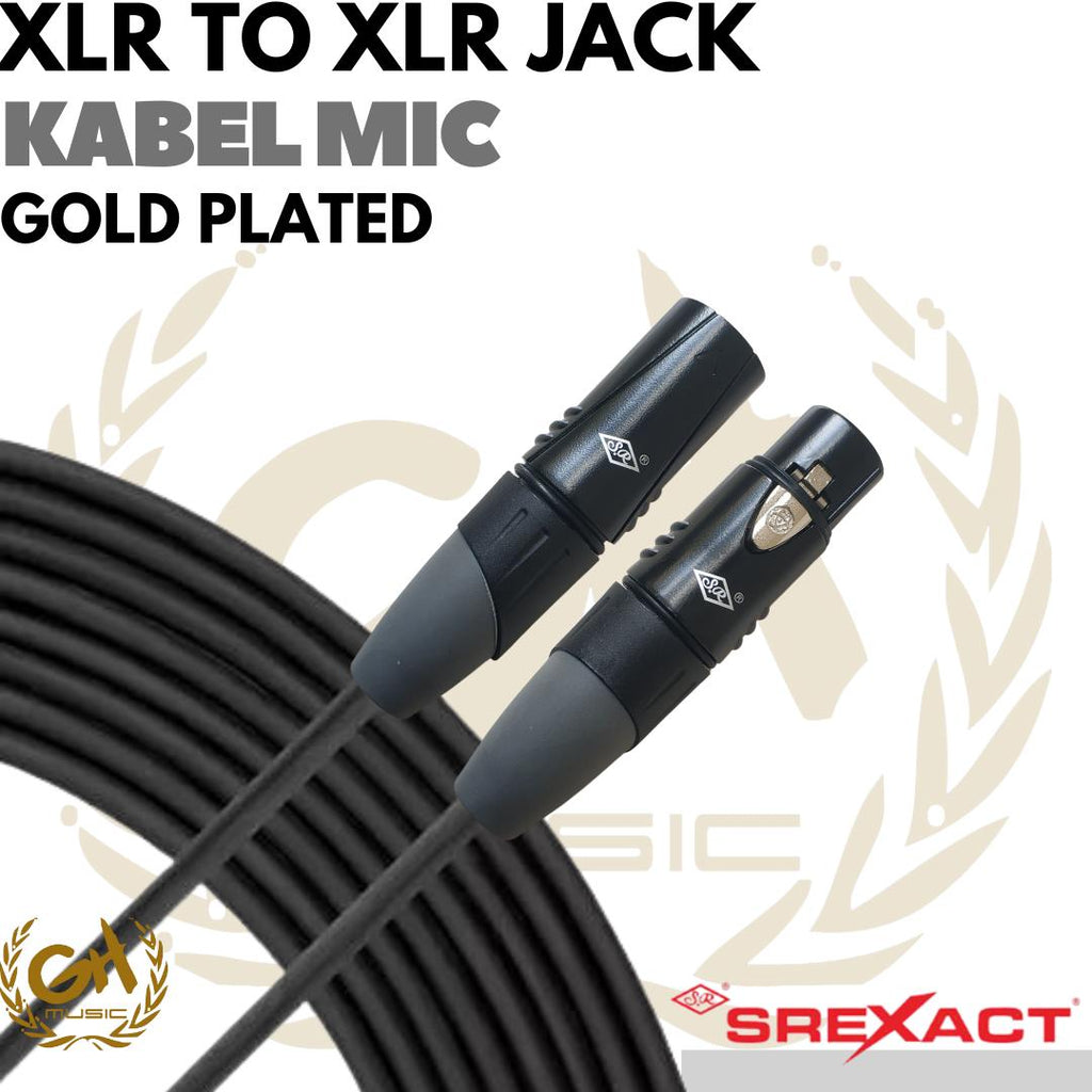 SREXACT XLR to XLR Microphone Cable - Kabel Mic 3 Pin Gold Plated