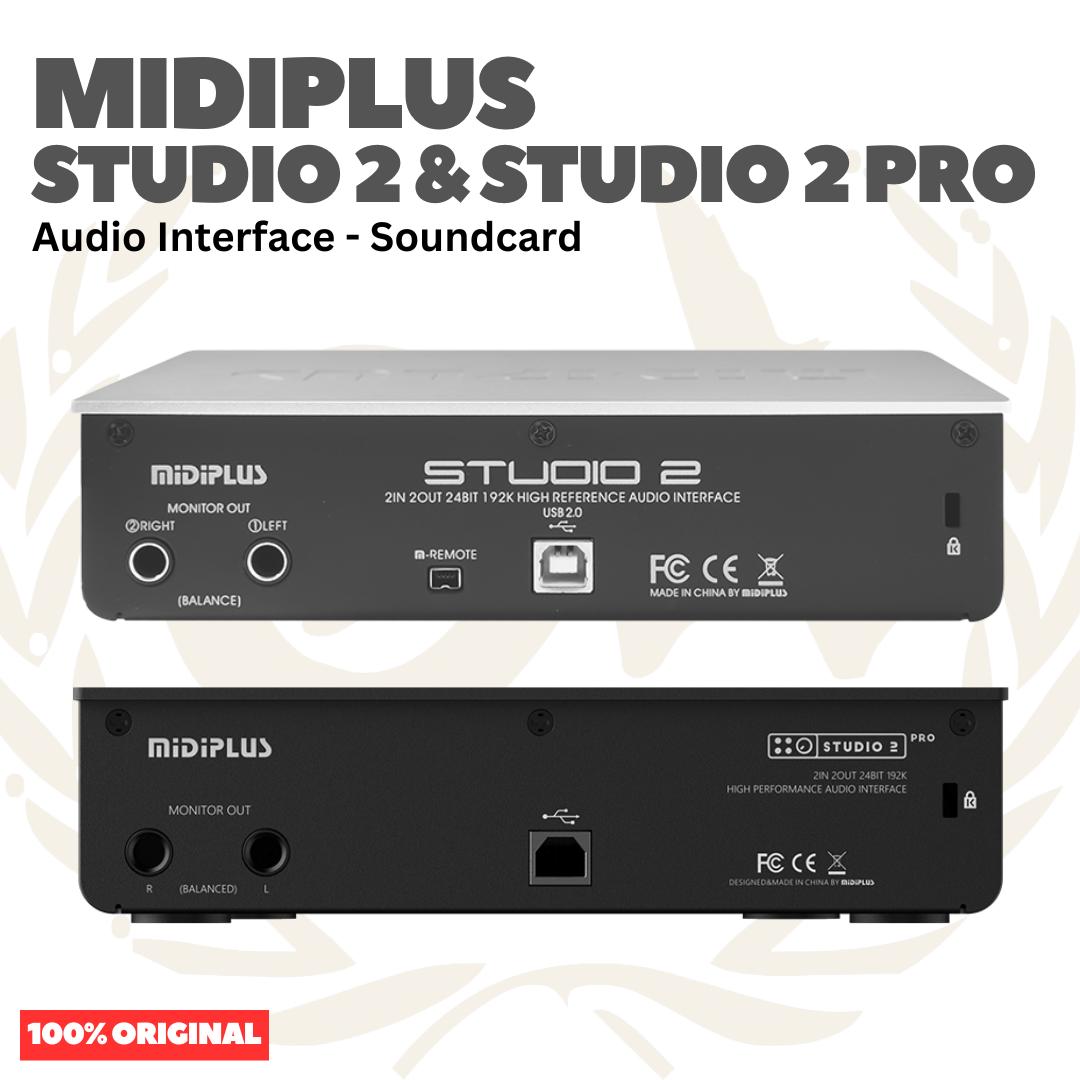 MIDIPLUS STUDIO 2 & STUDIO 2 PRO USB SOUNDCARD RECORDING MIC VOCAL ASMR PODCAST ZOOM AUDIO INTERFACE