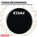 TAMA BLACK HEADS Superstars Series Black Head w/ White TAMA Logo - Membran Head Drum BK-BMWS Original Asli