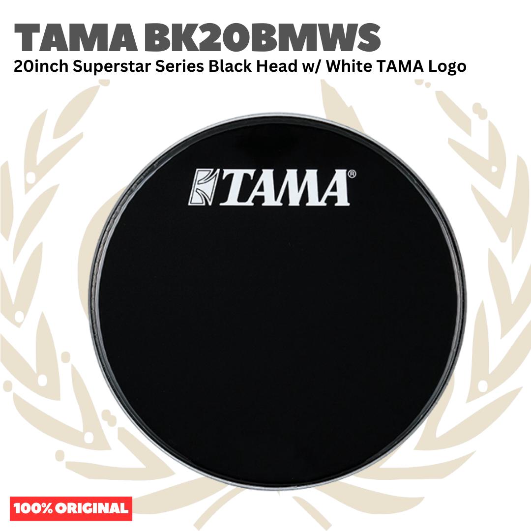 TAMA BLACK HEADS Superstars Series Black Head w/ White TAMA Logo - Membran Head Drum BK-BMWS Original Asli