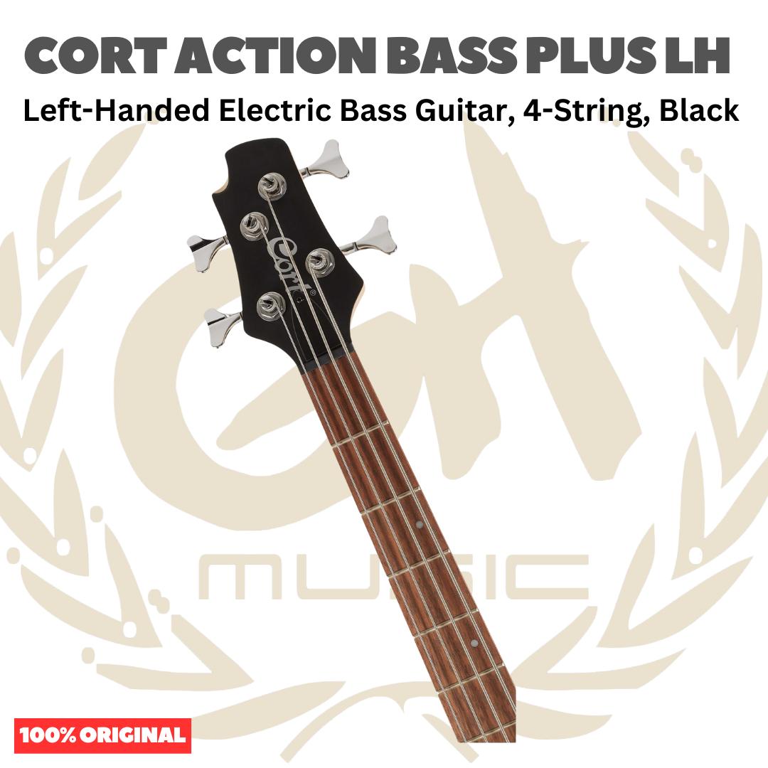 Cort Action Bass Plus LH-BK Left-Handed Electric Guitar Bass 4-String, Black - Gitar Bass Kidal Elektrik Original Asli
