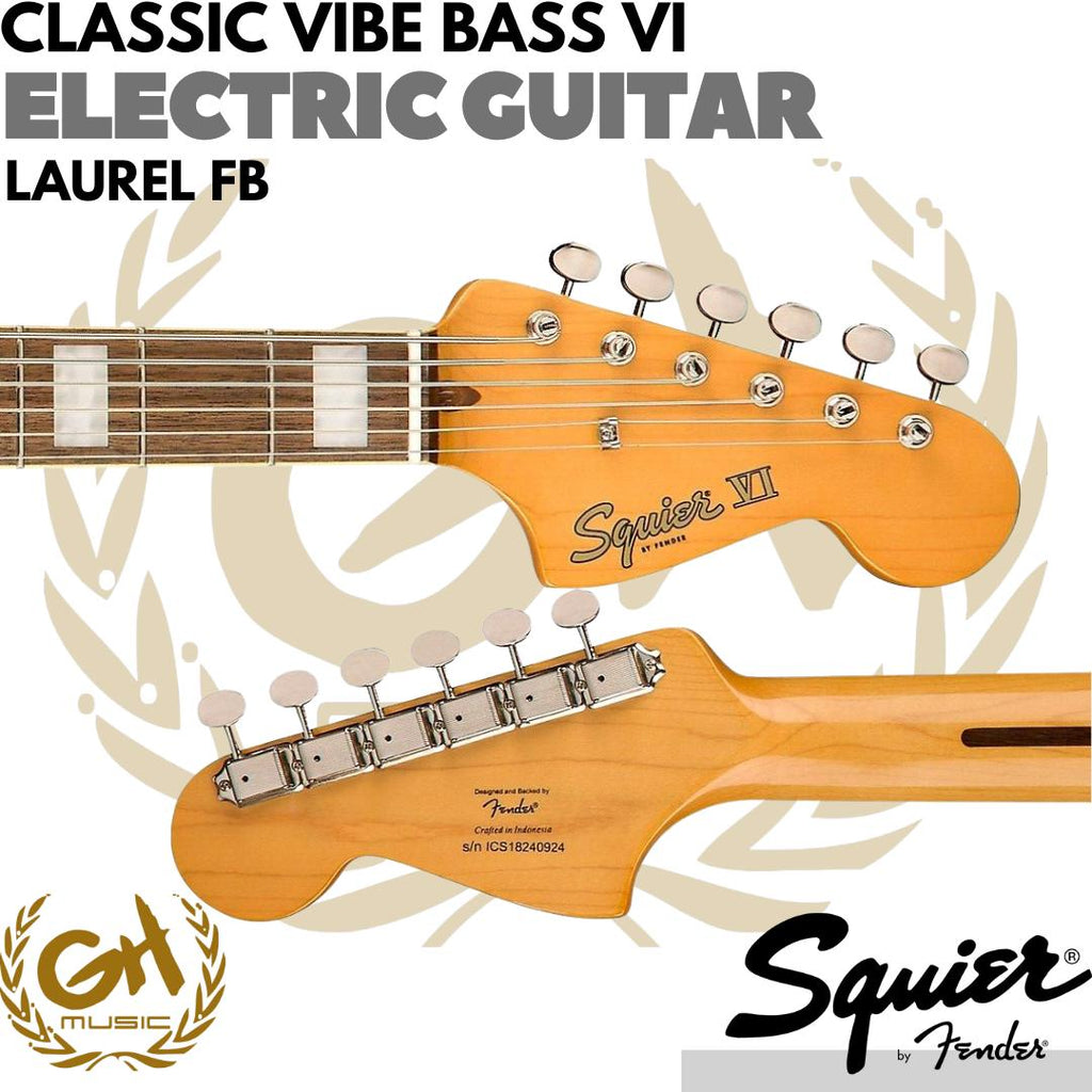 Squier Classic Vibe Bass VI Electric Guitar, Laurel FB