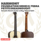 Harmony Foundation Series e-Terra Petite Dreadnought Acoustic Guitar w/Bag - Gitar Akustik Elektrik dg Preamp