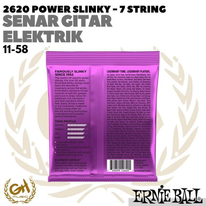 Ernie Ball 2620 Power Slinky 7-String Nickel Wound Electric 11-58