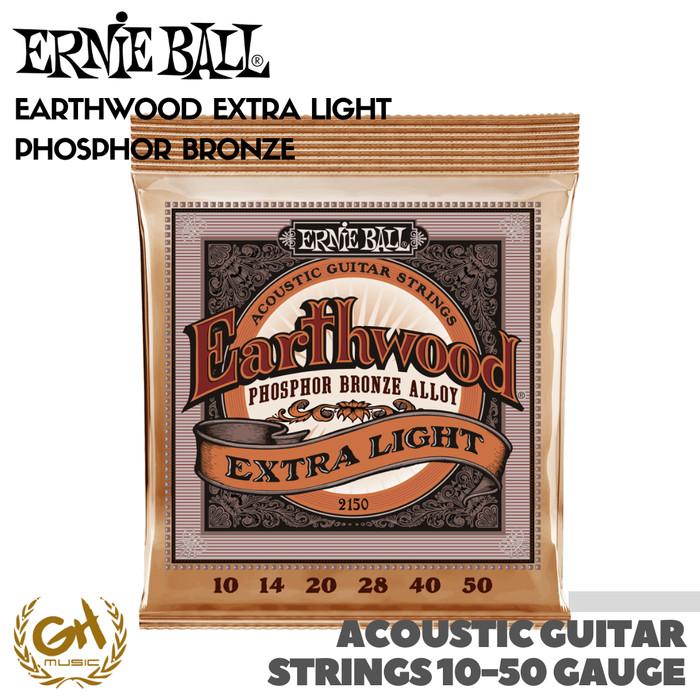 ERNIE BALL EARTHWOOD EXTRA LIGHT 2150 PHOSPHOR BRONZE ACOUSTIC GUITAR 10-50
