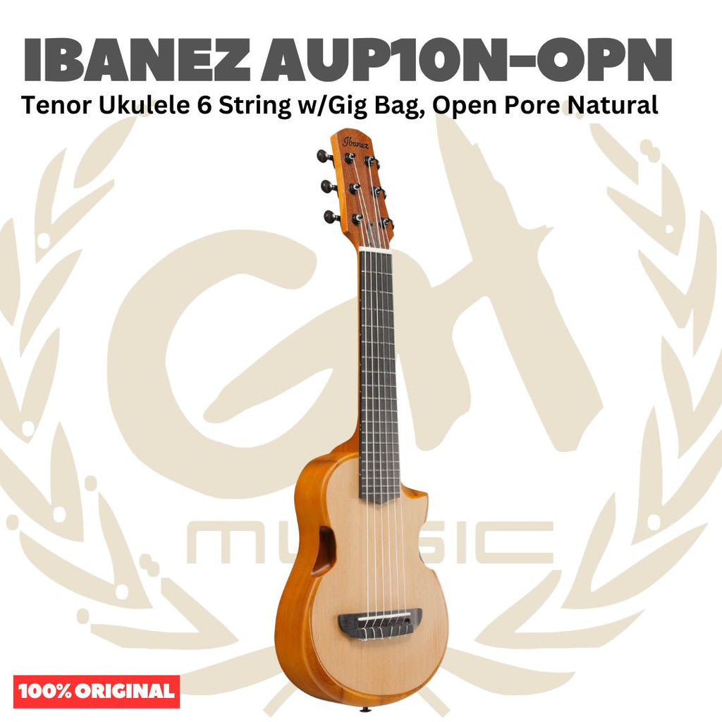 Ibanez AUP10N Tenor Ukulele 6 String w/Gig Bag - Gitar Lele