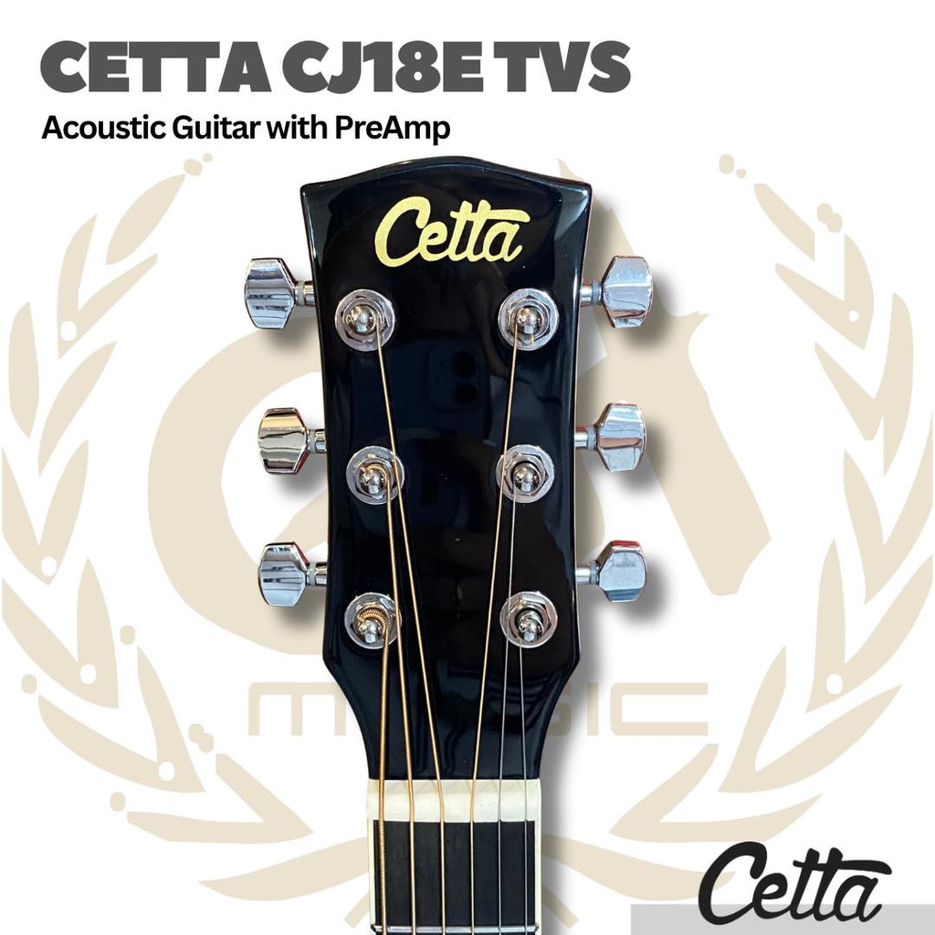 Cetta CJ18E Acoustic Guitar with Pre-Amp - Gitar Akustik Elektrik CJ18E dengan PreAmp
