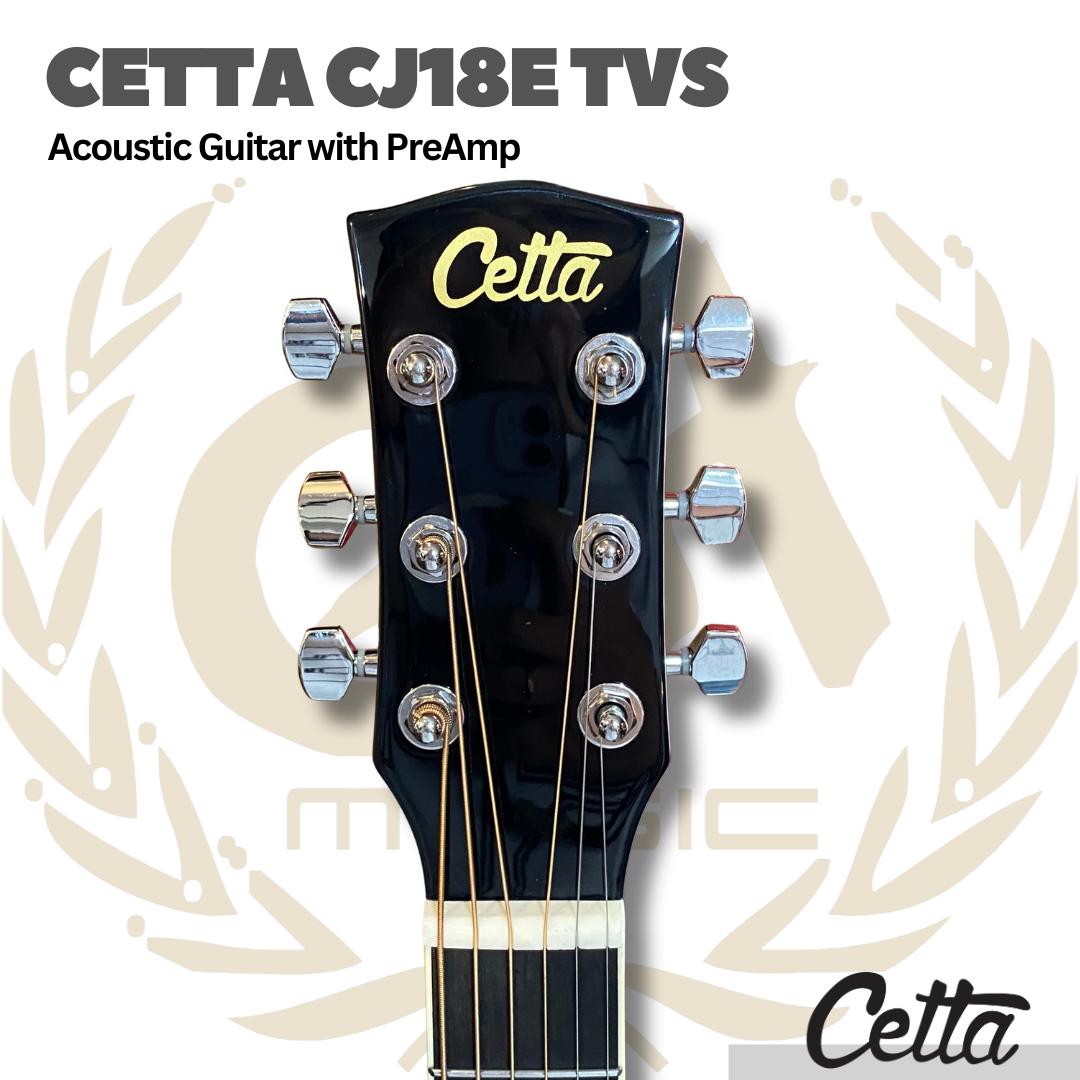 Cetta CJ18E Acoustic Guitar with Pre-Amp - Gitar Akustik Elektrik CJ18E dengan PreAmp