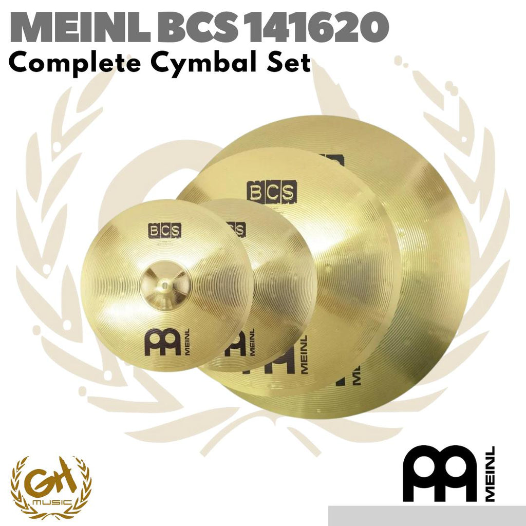Meinl BCS141620 Complete Cymbal Set Hi hat 14", Crash 16", Ride 20"