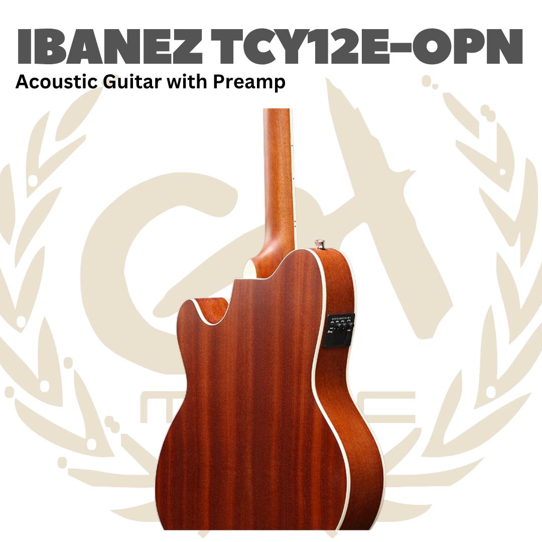 Ibanez TCY12E-OPN Acoustic Guitar with Preamp, Open Pore Natural - Gitar Akustik dengan Pre-amp TCY12EOPN TCY12E OPN Original