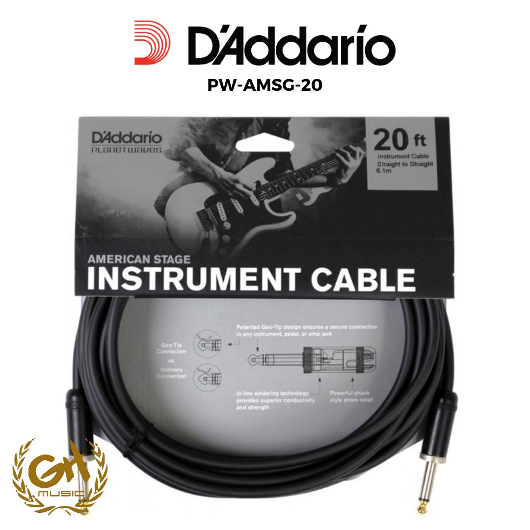 D’ADDARIO PW-AMSG-20 AMERICAN STAGE INSTRUMENT CABLE 6,1 meter