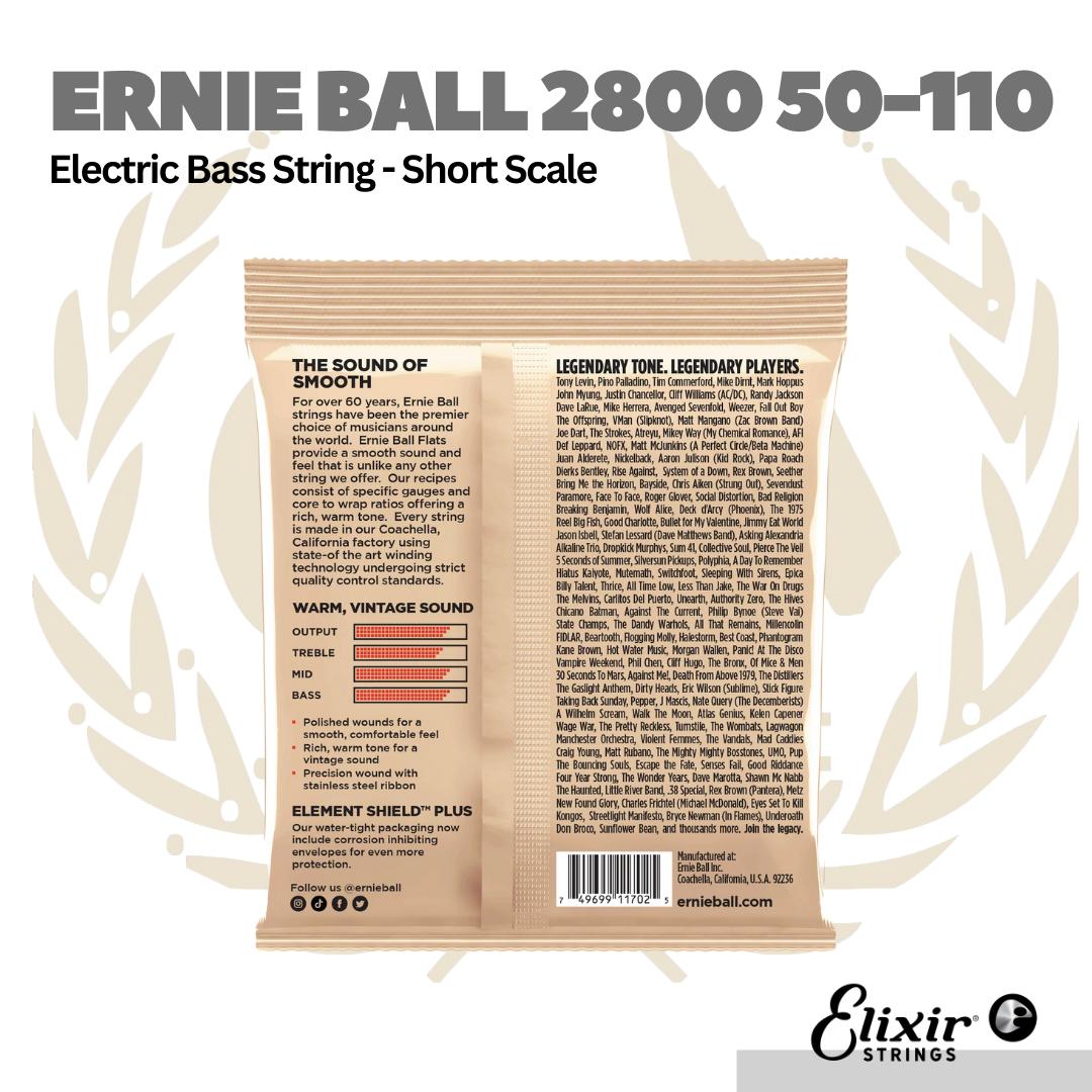 Ernie Ball 2800 50-110 Short Scale Flatwound Group 1 Electric Bass Strings